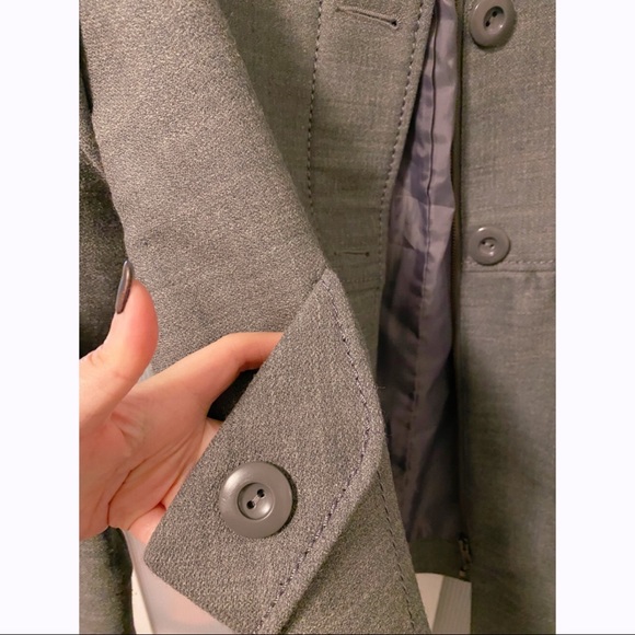 H&M Gray Peter Pan Collar Hourglass Coat Jacket - Picture 5 of 8